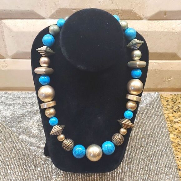 HANDMADE Silver & Turquoise Necklace - Picture 1 of 3
